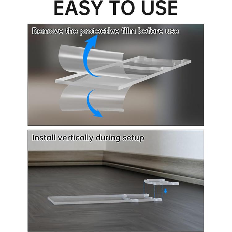 Clear acrylic gasket spacers showing installation on furniture leg bases