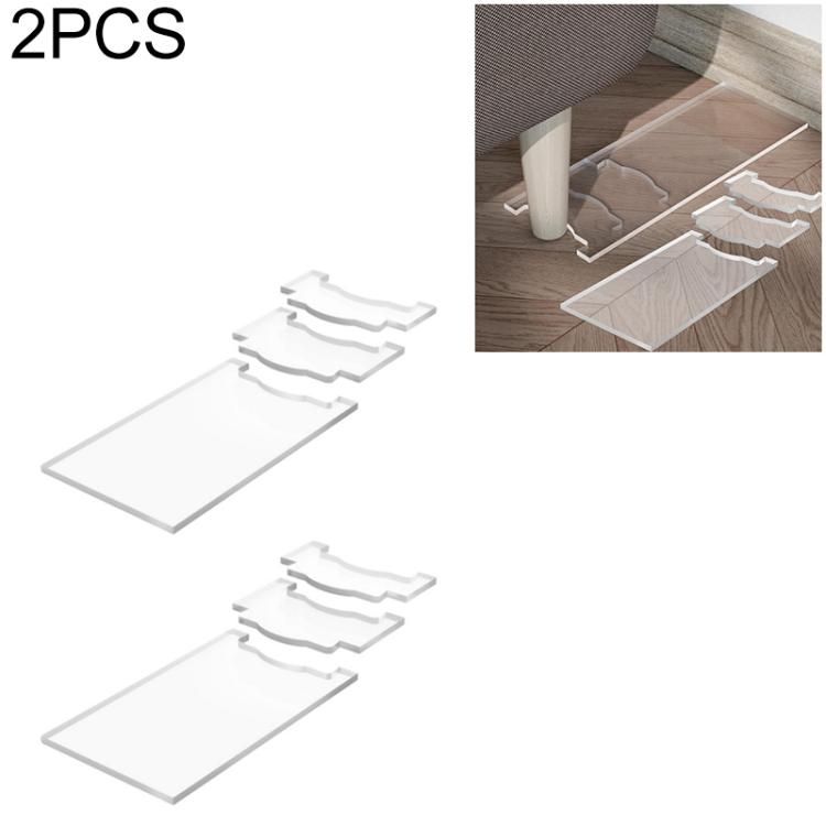 Clear acrylic anti-slip furniture wall spacer gaskets, 2-piece set