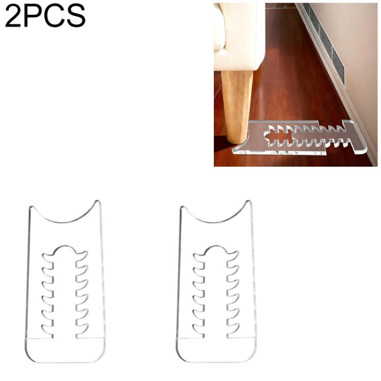 Two clear acrylic U-shaped wall spacers with double rows of anti-slip teeth
