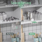 Transparent acrylic mason jar lid organizer rack on a shelf with space-saving footprint