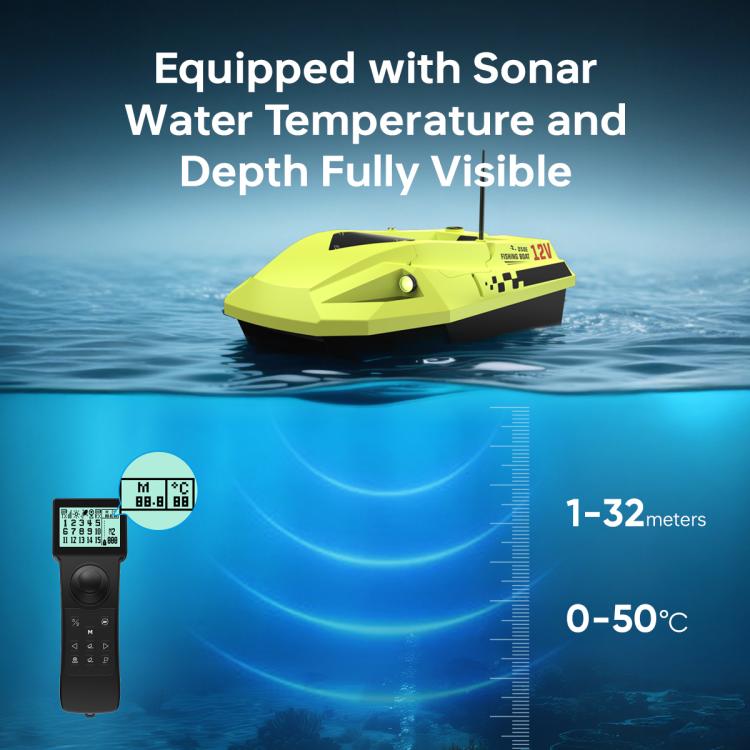 D50E GPS High Speed Smart Remote Control Fishing Bait Boat with Sonar Sensor, EU Plug, US Plug, UK Plug