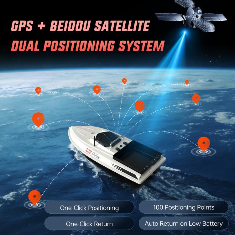 D80E GPS High Power Smart Remote Control Fishing Bait Boat with Sonar Sensor, EU Plug, US Plug, UK Plug