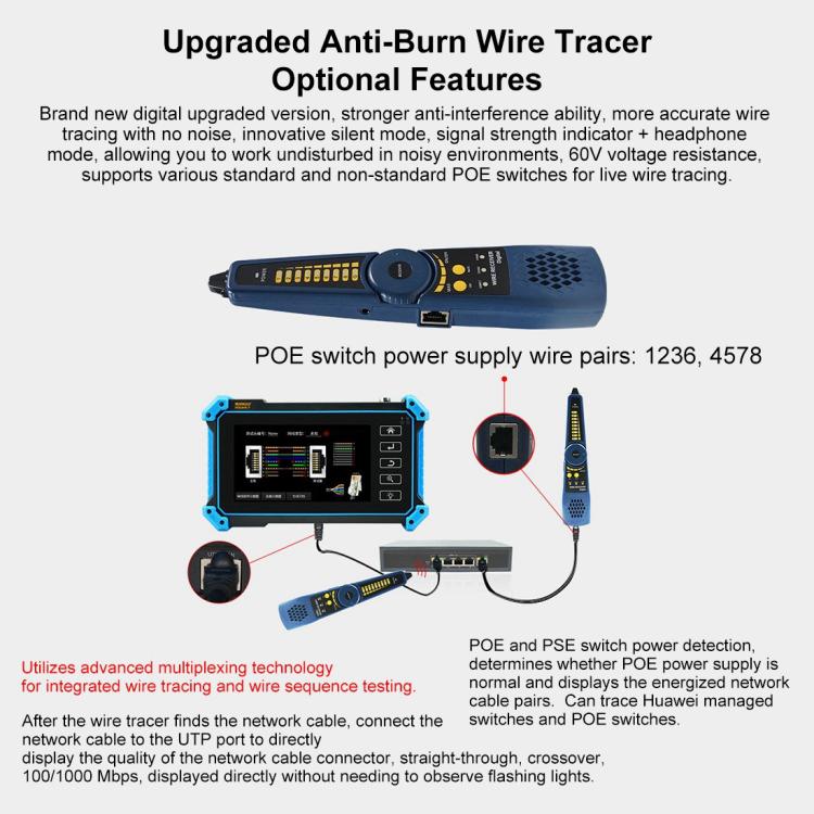 IPC-5100CPlus Network Engineering Treasure Simulated Coaxial Integrated Video Surveillance Tester, US Plug, EU Plug, UK Plug, AU Plug