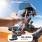 Bike phone holder with sunshade, lock & release hand-press tab on handlebar mount