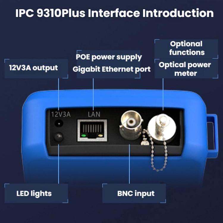 IPC9310Plus 4.5 Inch HD Screen Engineering Tester Network Analog Coaxial Video Surveillance Tester, IPC9310Plus(US Plug)