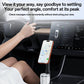 Black magnetic phone holder with cup base, holding a smartphone in dashboard view.