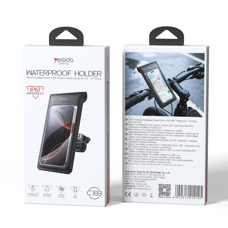 Yesido waterproof phone holder box for cycling, IP67 rating, C333