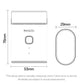 Compact electric shaver front view and head outline with 53mm x 76mm size
