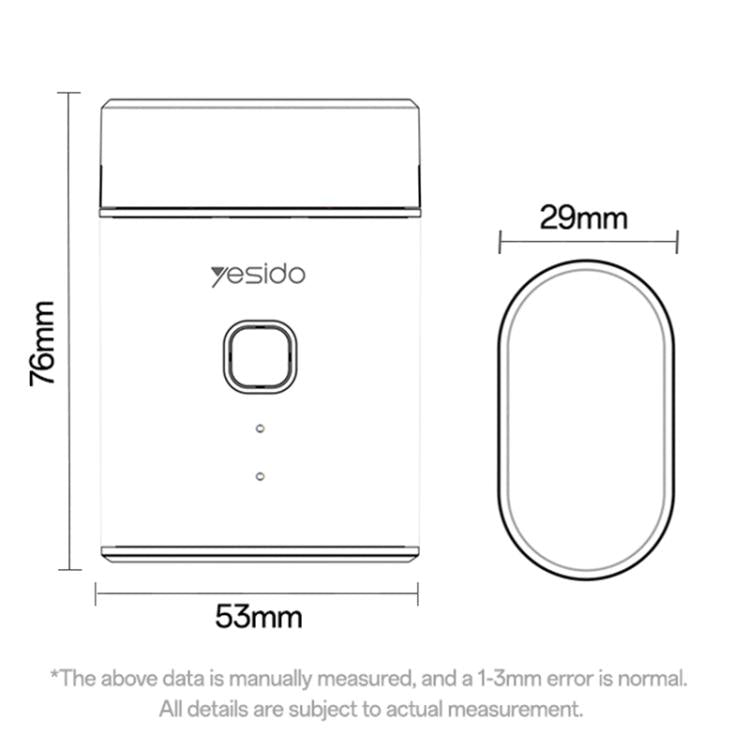 Compact electric shaver front view and head outline with 53mm x 76mm size