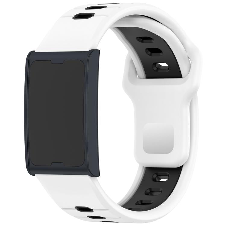 Horizontal Stripes Reverse Buckle Two Color Silicone Watch Band, For Amazfit Helio Strap