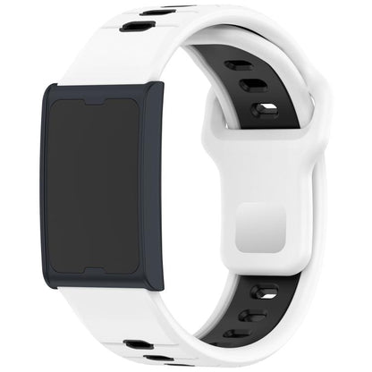 Horizontal Stripes Reverse Buckle Two Color Silicone Watch Band, For Amazfit Helio Strap
