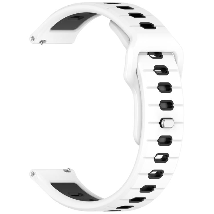 Horizontal Stripes Reverse Buckle Two Color Silicone Watch Band, For Amazfit Helio Strap