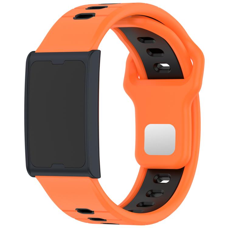 Horizontal Stripes Reverse Buckle Two Color Silicone Watch Band, For Amazfit Helio Strap