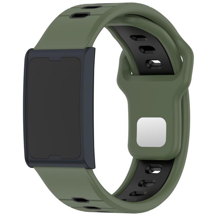 Horizontal Stripes Reverse Buckle Two Color Silicone Watch Band, For Amazfit Helio Strap