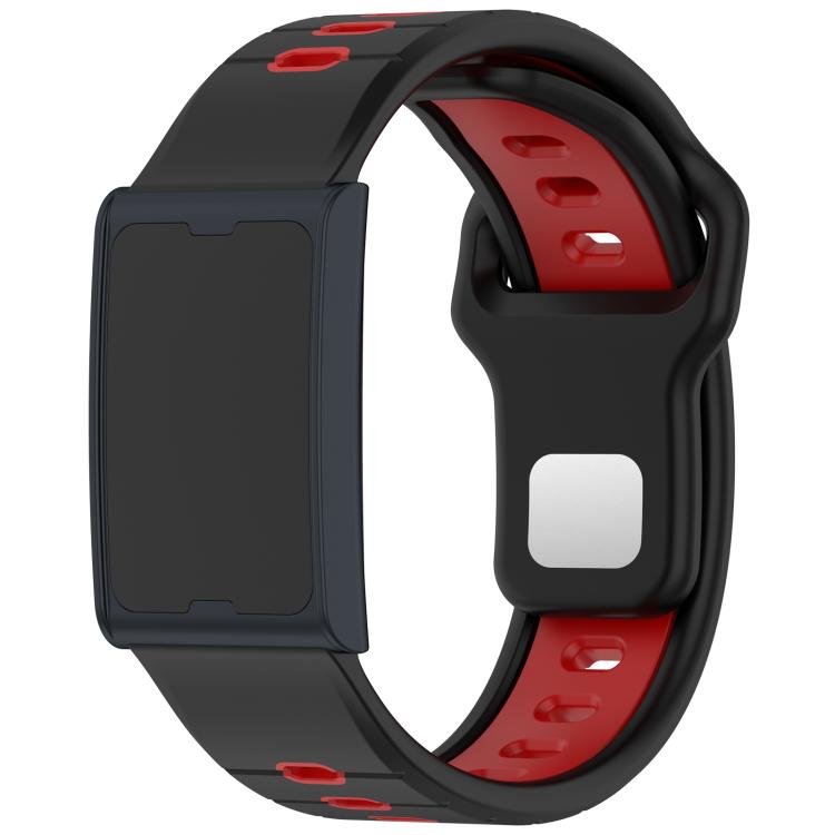Horizontal Stripes Reverse Buckle Two Color Silicone Watch Band, For Amazfit Helio Strap
