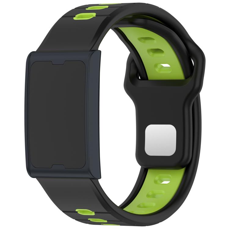 Horizontal Stripes Reverse Buckle Two Color Silicone Watch Band, For Amazfit Helio Strap