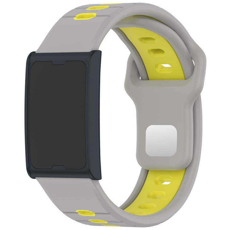 Horizontal Stripes Reverse Buckle Two Color Silicone Watch Band, For Amazfit Helio Strap