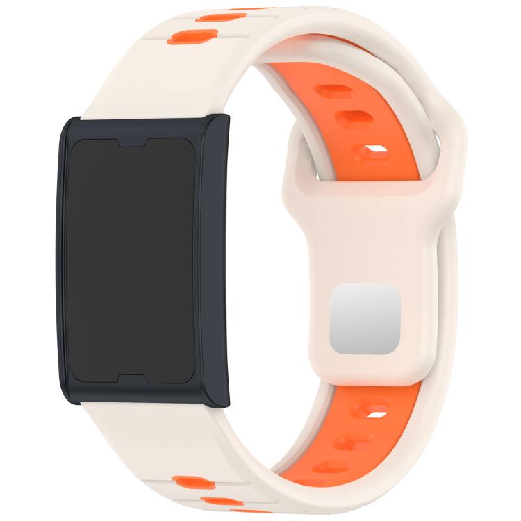 Horizontal Stripes Reverse Buckle Two Color Silicone Watch Band, For Amazfit Helio Strap