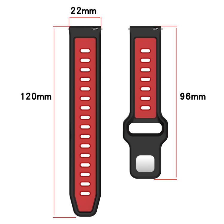 Horizontal Stripes Reverse Buckle Two Color Silicone Watch Band, For Amazfit Helio Strap