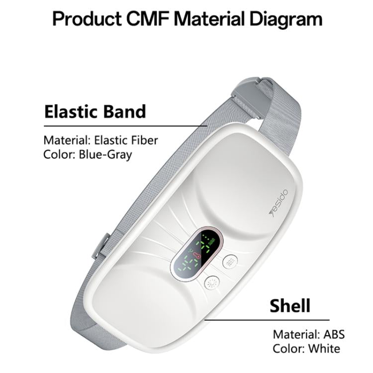 Menstrual heating belt with gray elastic strap and white control pad
