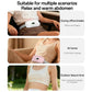 Massage and heating belt worn on the abdomen with gray strap and white pad