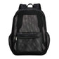 Black mesh double-shoulder backpack with front zip pocket and front mesh panels
