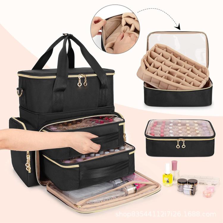 Detachable Two-tier Nail Polish Carrying Storage Box