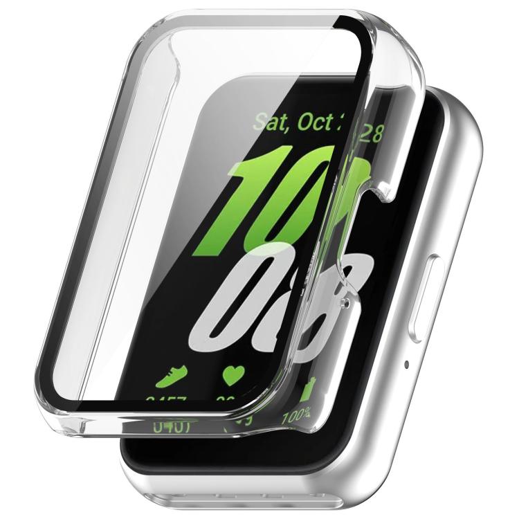Clear watch case with integrated screen protector, shown fitted over a smartwatch