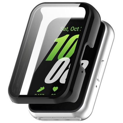 Black watch case with integrated screen protector, shown fitted over a smartwatch