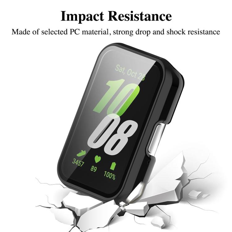 Black watch protective case with tempered glass screen cover