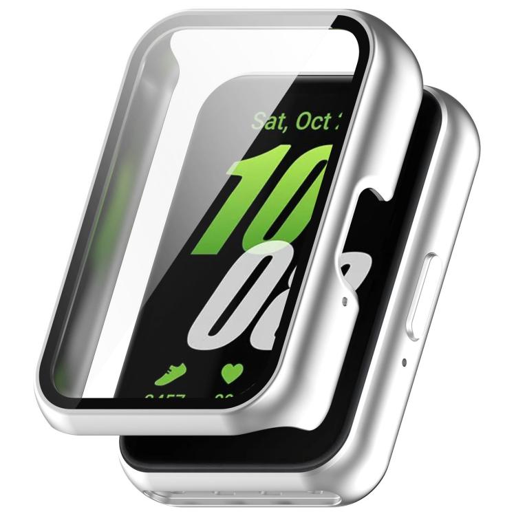 Matte silver watch protective case with tempered glass screen cover