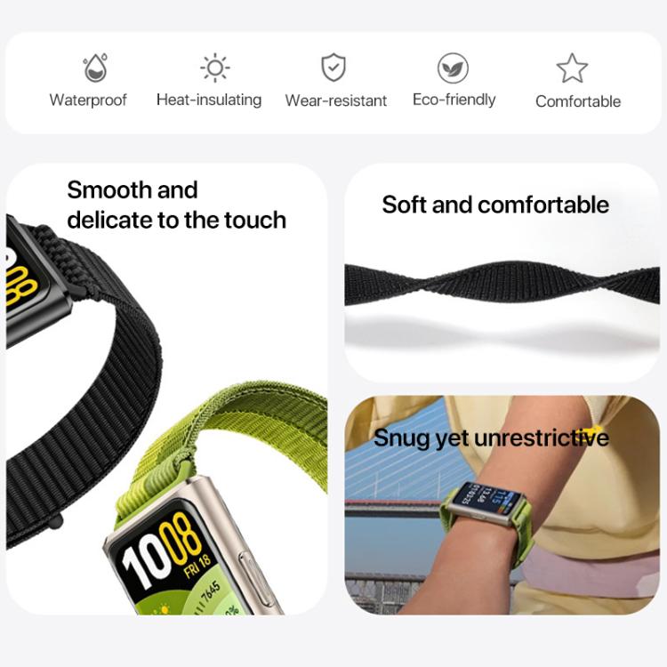 xDfind Nylon Loop Hook and Loop Fastener Watch Band, For Huawei Band 11 Pro / 11