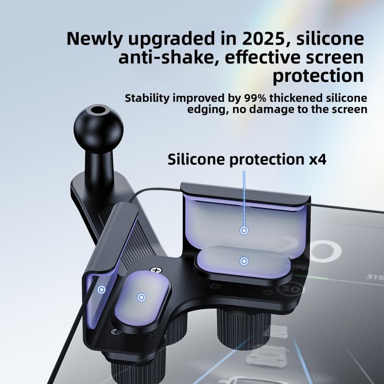 Black magnetic phone mount with silicone anti-shake screen protection