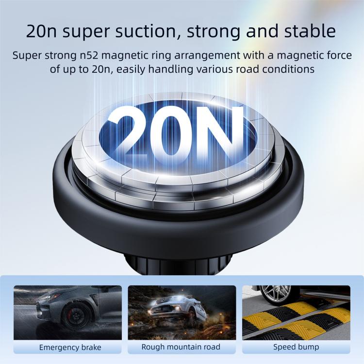 Black magnetic ring phone mount with strong hold and adjustable base