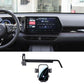 Black phone holder mount with extension arm and adjustable cradle for car dashboard