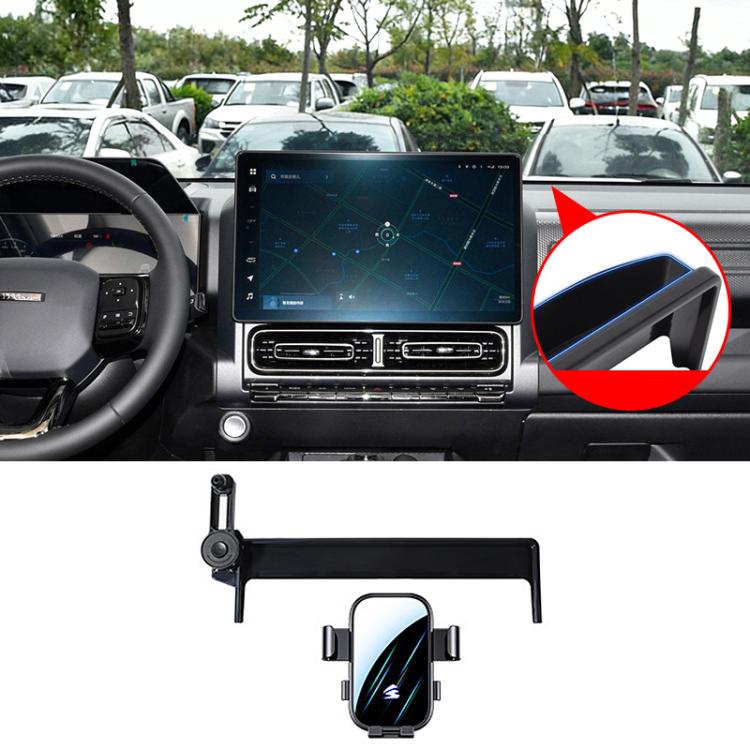 Black dashboard phone holder mount cradle with extension arm, highlighted