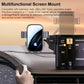 Car screen mount with extension rods and 360° adjustable phone cradle, black-gray