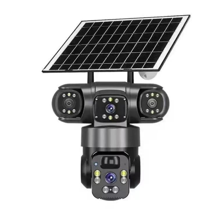 V380 Pro 2MP Panoramic 360 Degrees Triple Lens Wireless WiFi Solar Powered Surveillance Camera