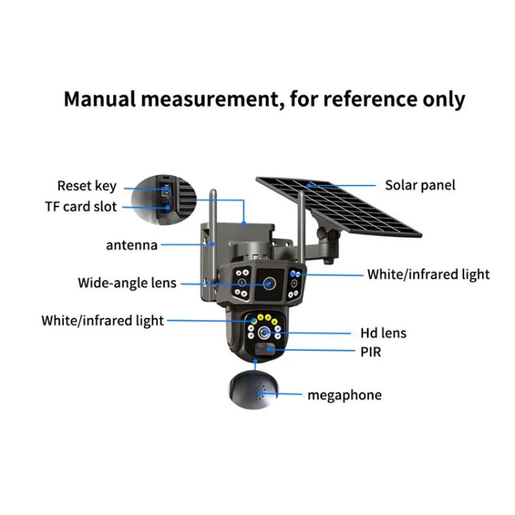V380 Pro 3MP Panoramic Dual Lens Wireless WiFi Solar Powered Surveillance Camera