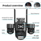 ICSee Triple-Lens 3MP Wireless WiFi Security Camera, Three-Screen Panoramic PTZ IP Camera with Full-Color Night Vision, US Plug, EU Plug