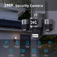 ICSee Triple-Lens 3MP Wireless WiFi Security Camera, Three-Screen Panoramic PTZ IP Camera with Full-Color Night Vision, US Plug, EU Plug