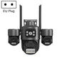 ICSee Triple-Lens 3MP Wireless WiFi Security Camera, Three-Screen Panoramic PTZ IP Camera with Full-Color Night Vision, US Plug, EU Plug