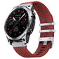 Quick Release Watch Connector Striped Nylon Watch Band, For Garmin 22mm