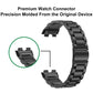 Black titanium alloy watch band with close-up of its watch connectors