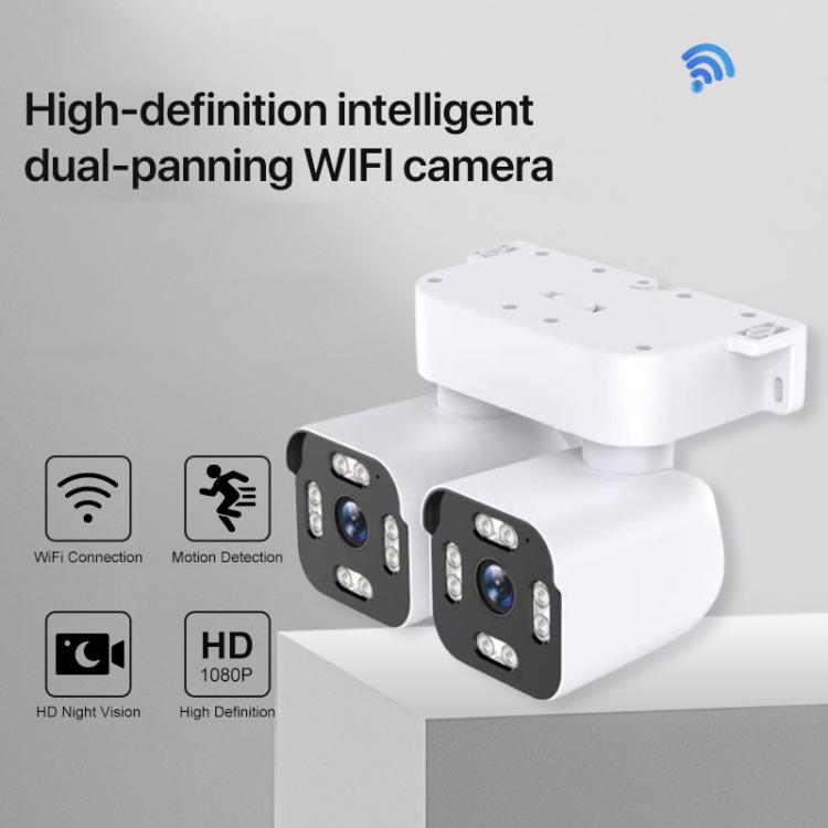5MP Dual-Lens Dual-Pan Tilt Rotating WiFi Camera, EU Plug, US Plug