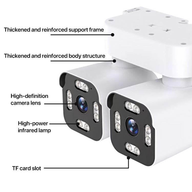 5MP Dual-Lens Dual-Pan Tilt Rotating WiFi Camera, EU Plug, US Plug