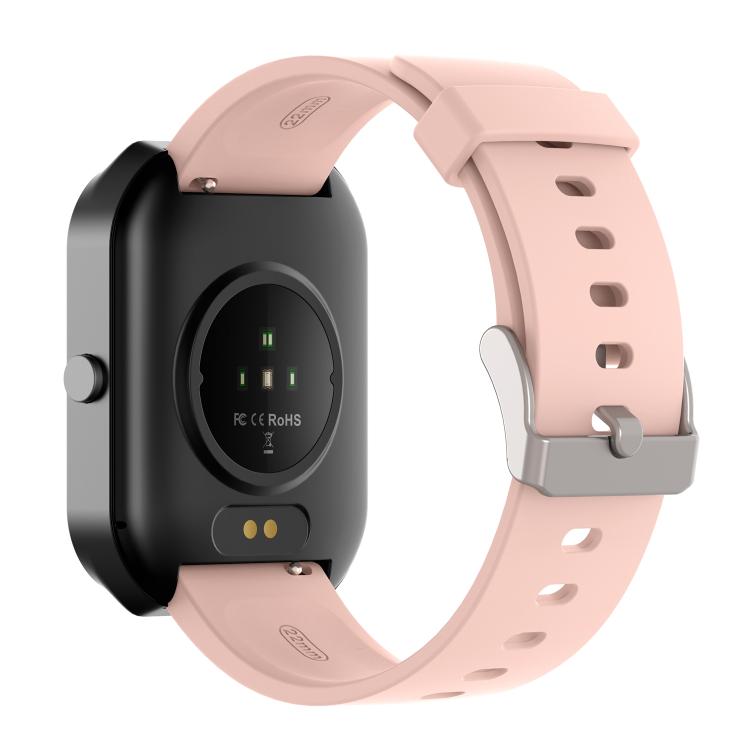 CX2 smart watch back with optical sensor and pale pink adjustable strap