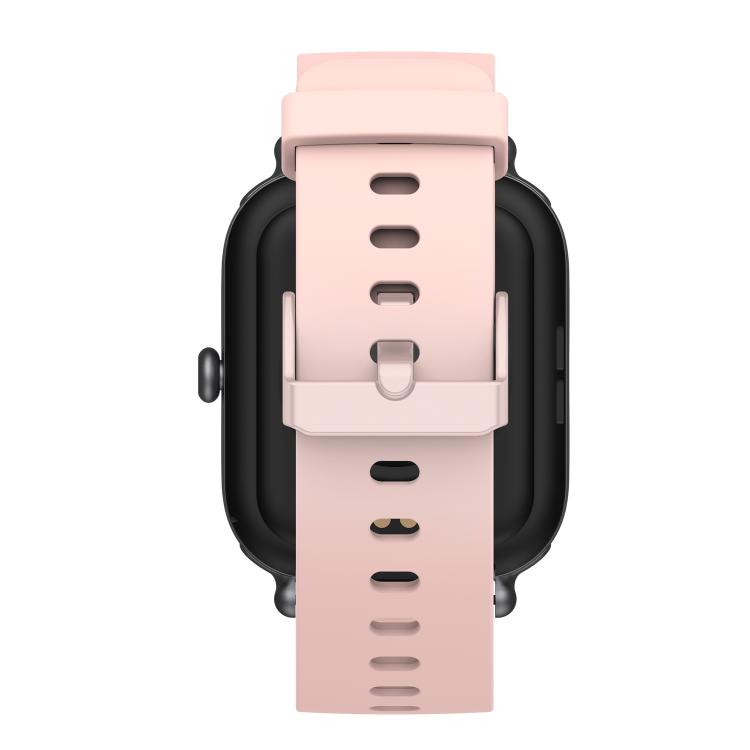 CX3 smart watch rear view showing pale pink strap and buckle
