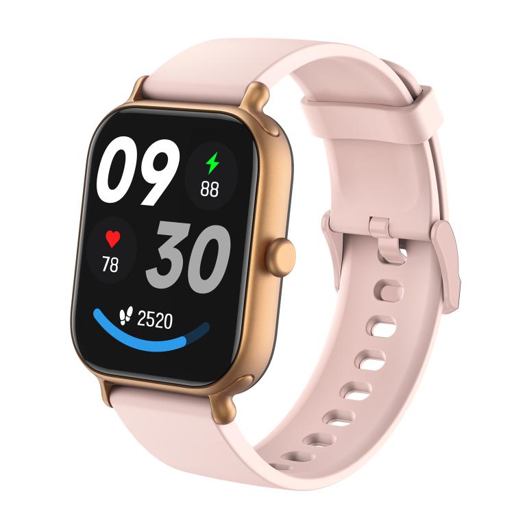 CX3 smartwatch with gold-tone case and pale pink strap