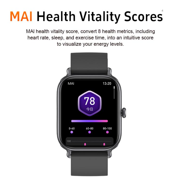 CX3 smartwatch with health vitality score displayed on screen